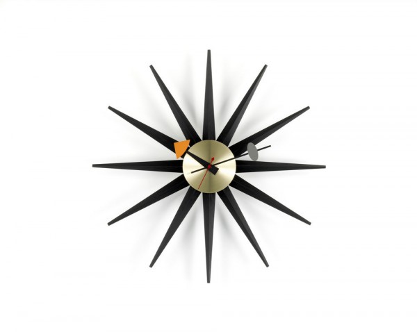 Sunburst Clock Black Collection