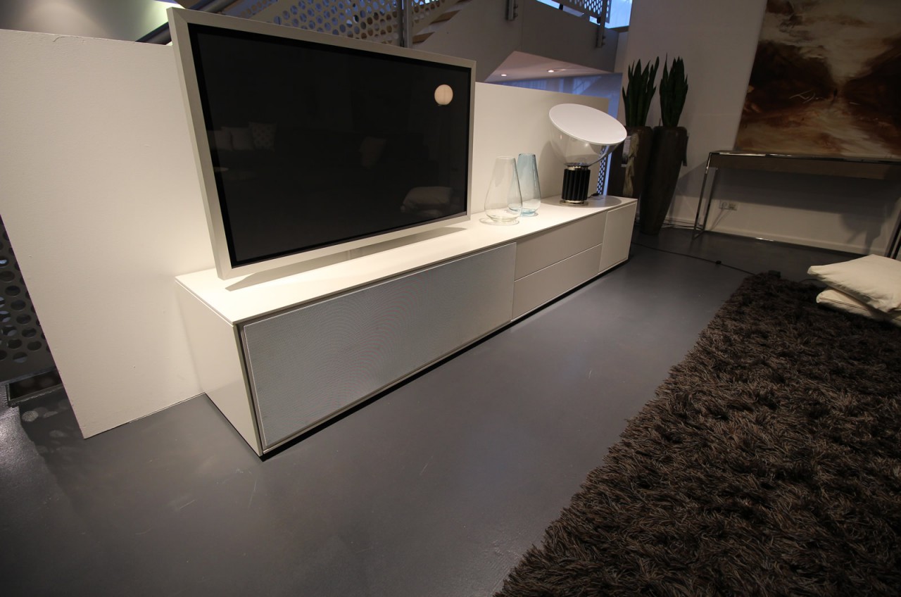 Interlübke sideboard cube fine mit tv drehsäule lack schneeweià ... Treca ausstellungsstück