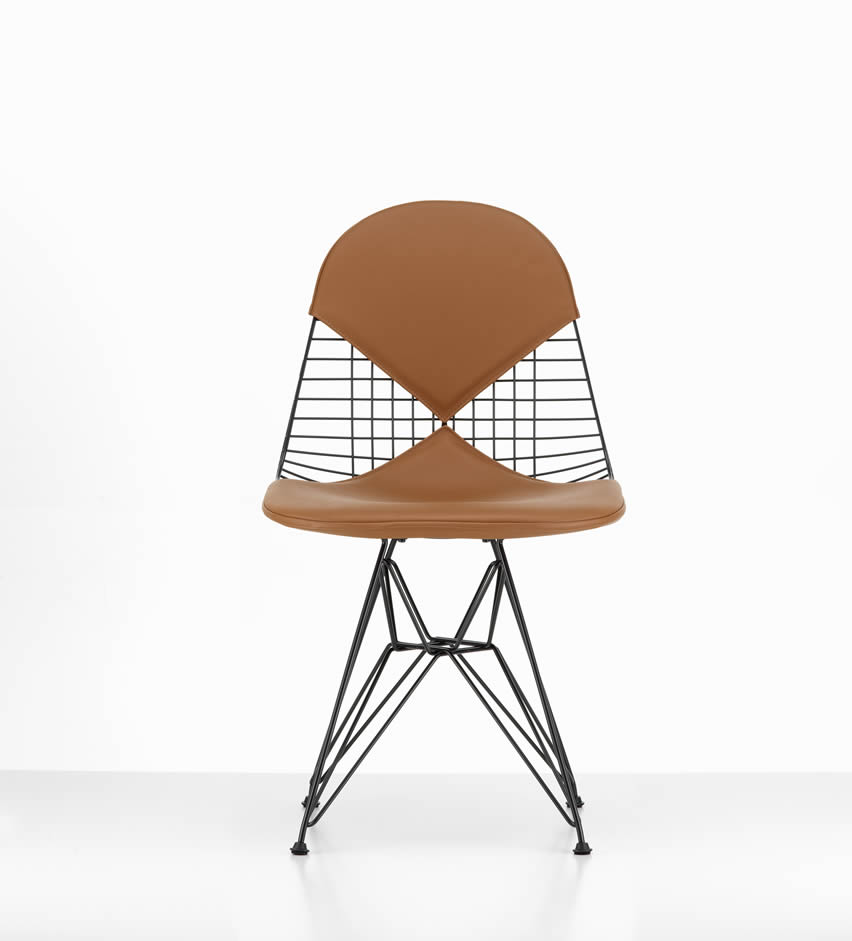 Wire Chair DKR 2 in Leder Premium F
