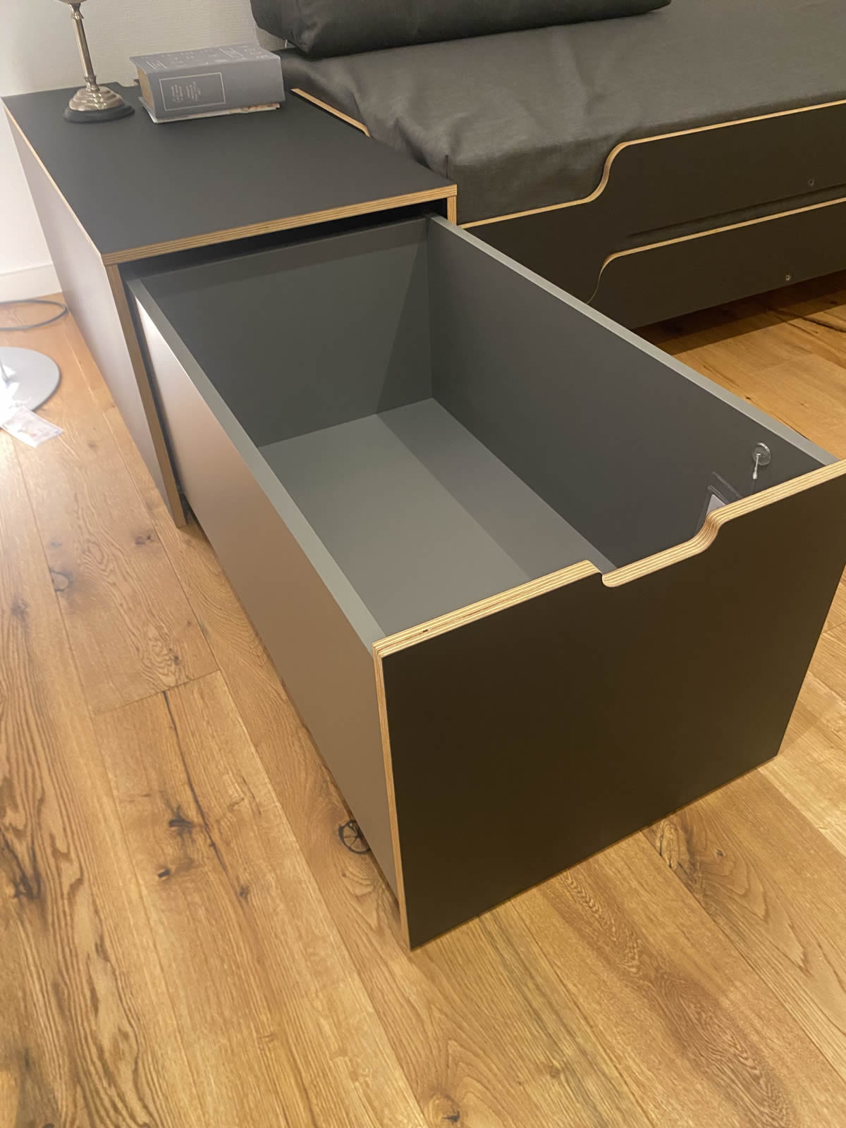 Doppel Stapelliege Klassik mit Matratze und Lattenrost und Bettkasten Ausstellungsstück