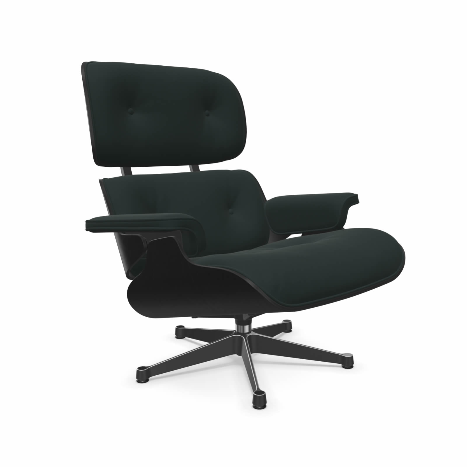 Eames Lounge Chair Kastanie schwarz Stoff Calma