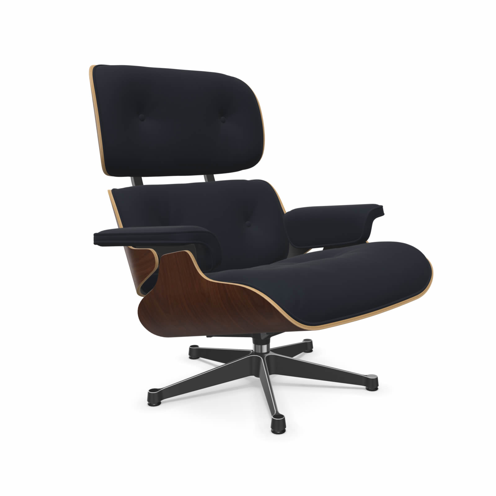 Eames Lounge Chair Nussbaum dunkel Stoff Calma