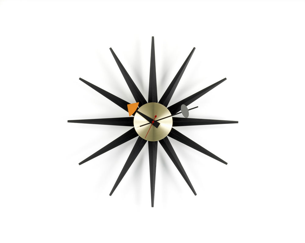 Sunburst Clock Black Collection