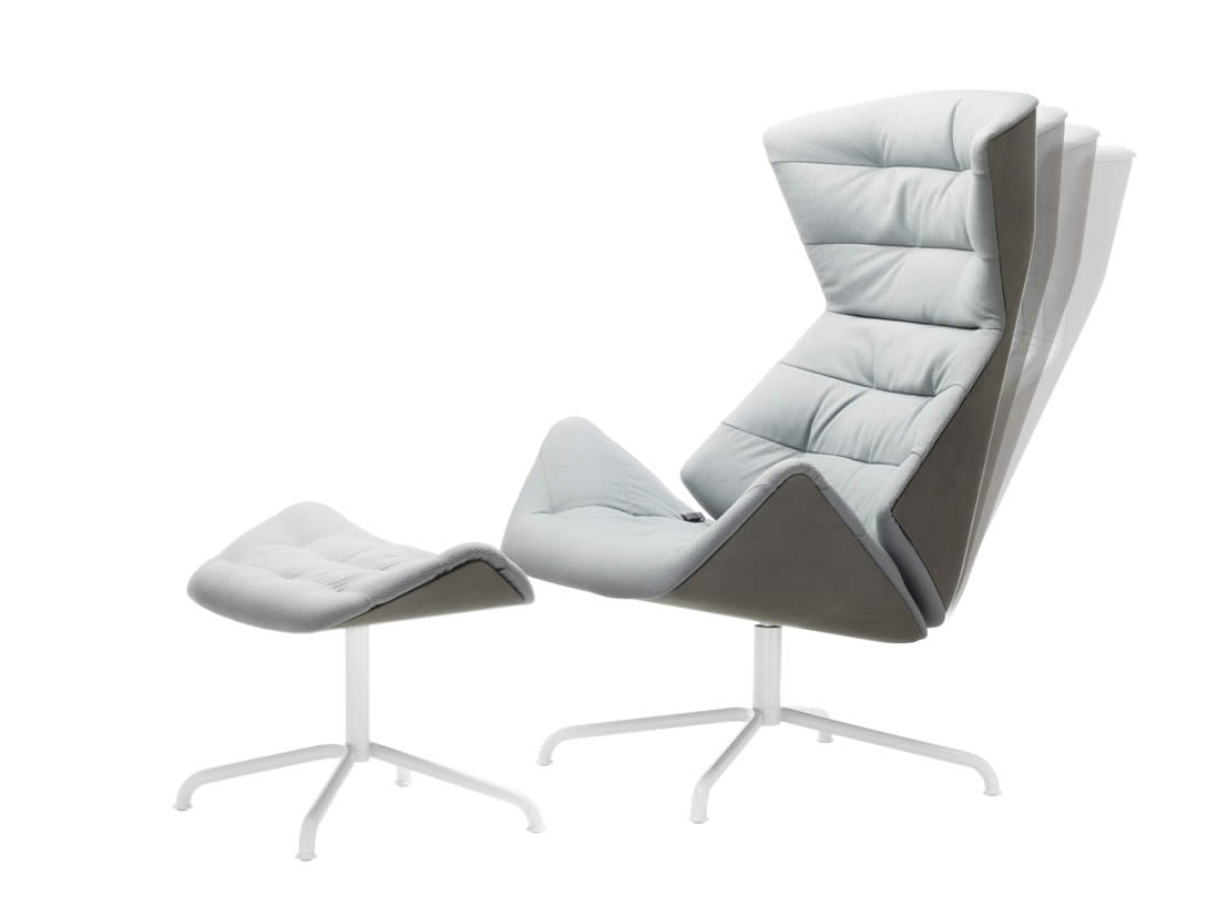 Lounge Sessel 808 "Grey" mit Hocker