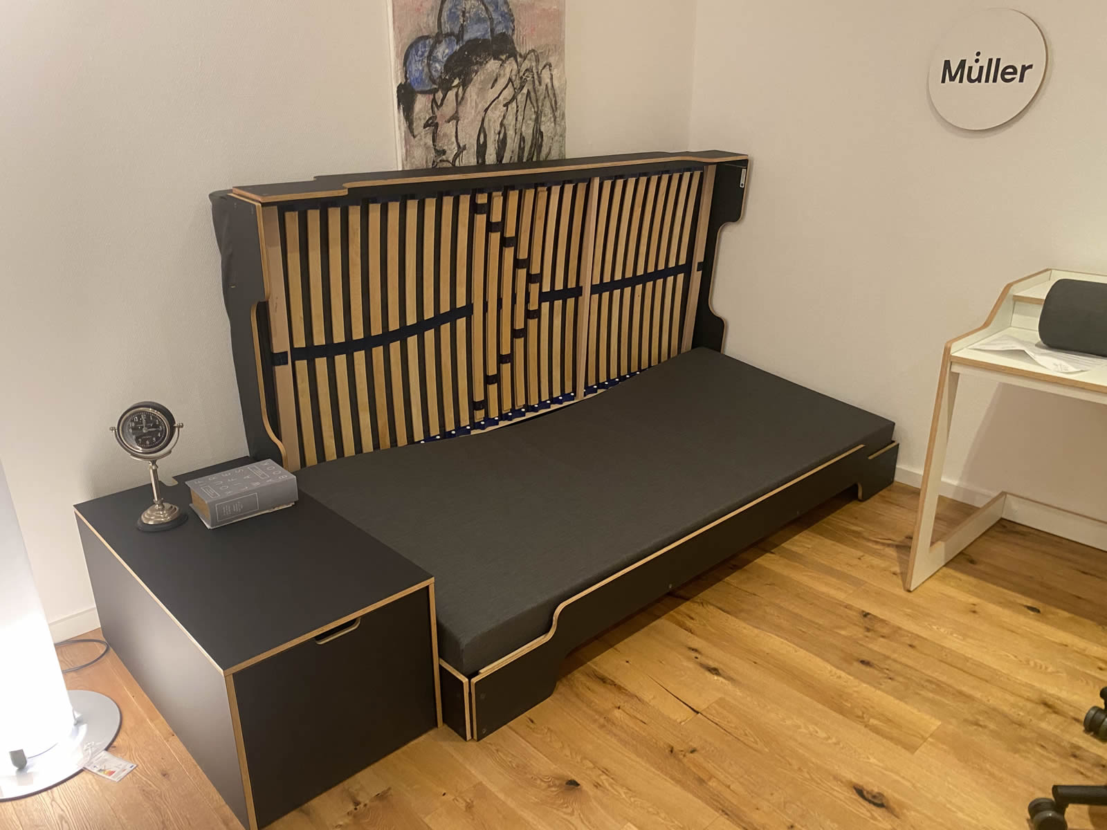 Doppel Stapelliege Klassik mit Matratze und Lattenrost und Bettkasten Ausstellungsstück