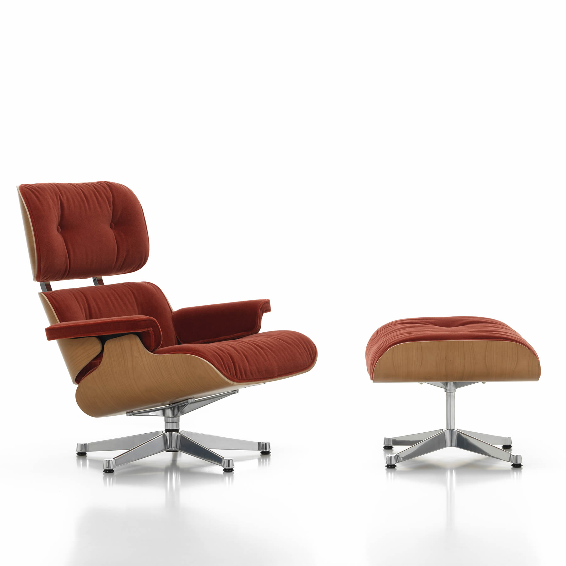 Eames Lounge Chair Kirsche natur Stoff Calma