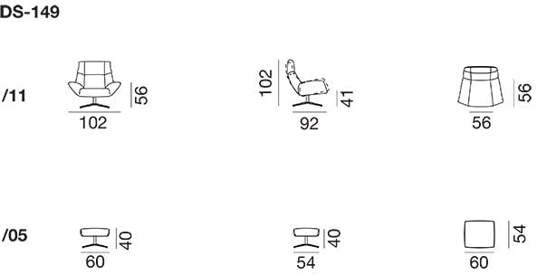 sessel-de-sede-ds-149-bemassungen