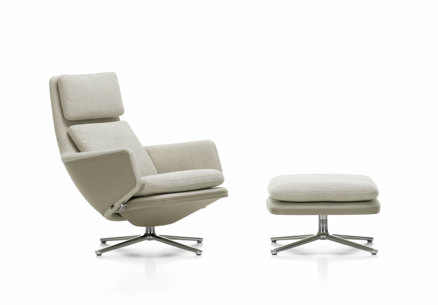 Grand Relax Sessel Stoff mit Leder Forte Dekor