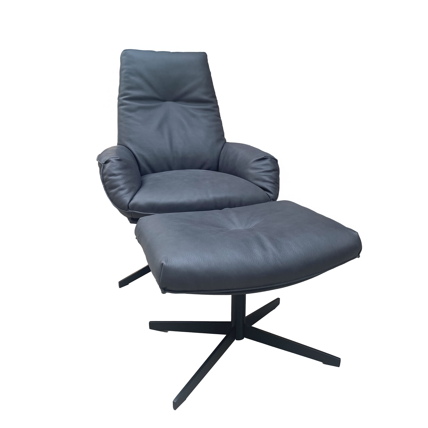 Daron Sessel mit Hocker Nubukleder Java vulcano