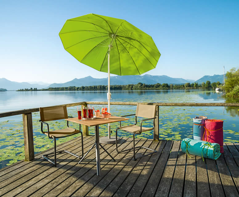 Pagodenschirm mit Bodenplatte