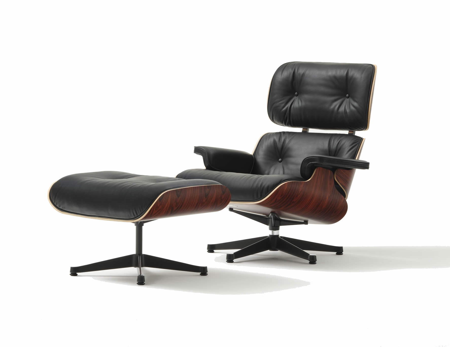 Lounge Chair mit Ottoman Leder Premium F