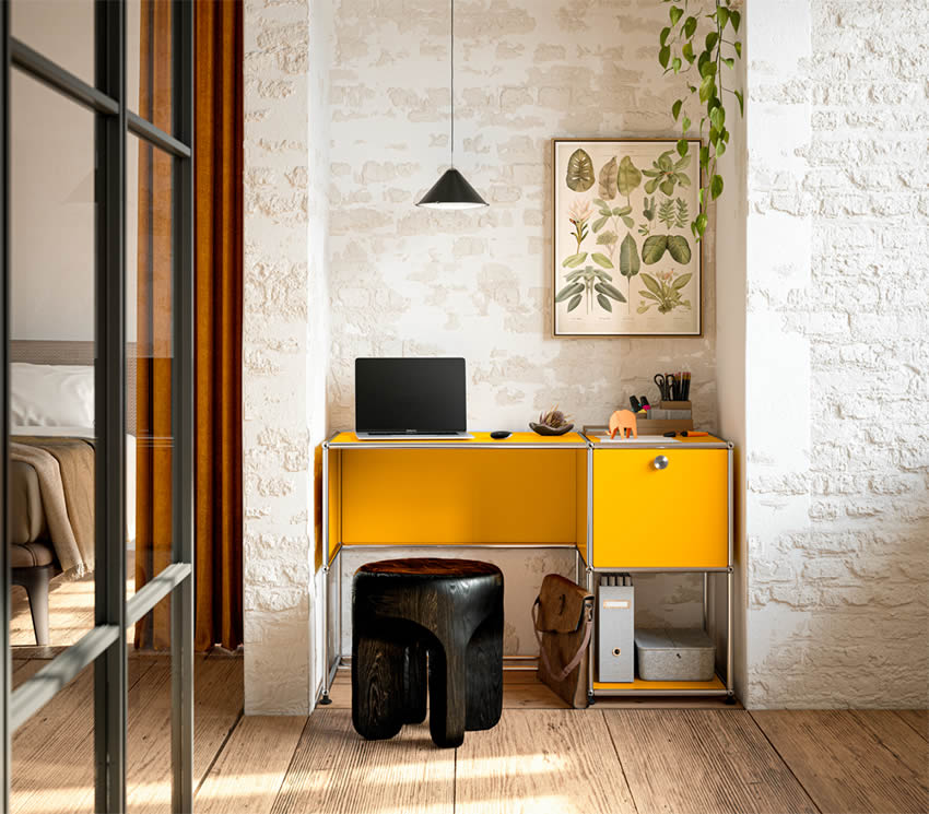 Schreibtisch B21 mit Klapptür