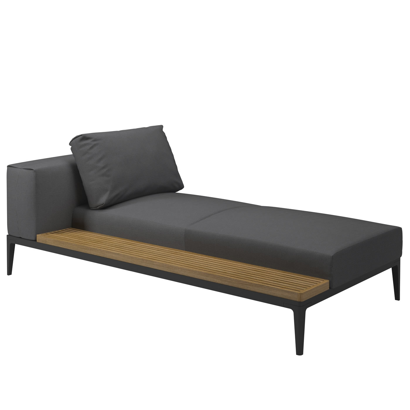 Grid Lounge Chaiselongue links/rechts mit Teakablage