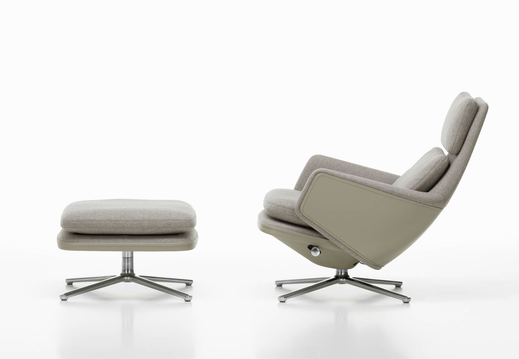 Grand Relax Sessel Stoff mit Leder Forte Dekor