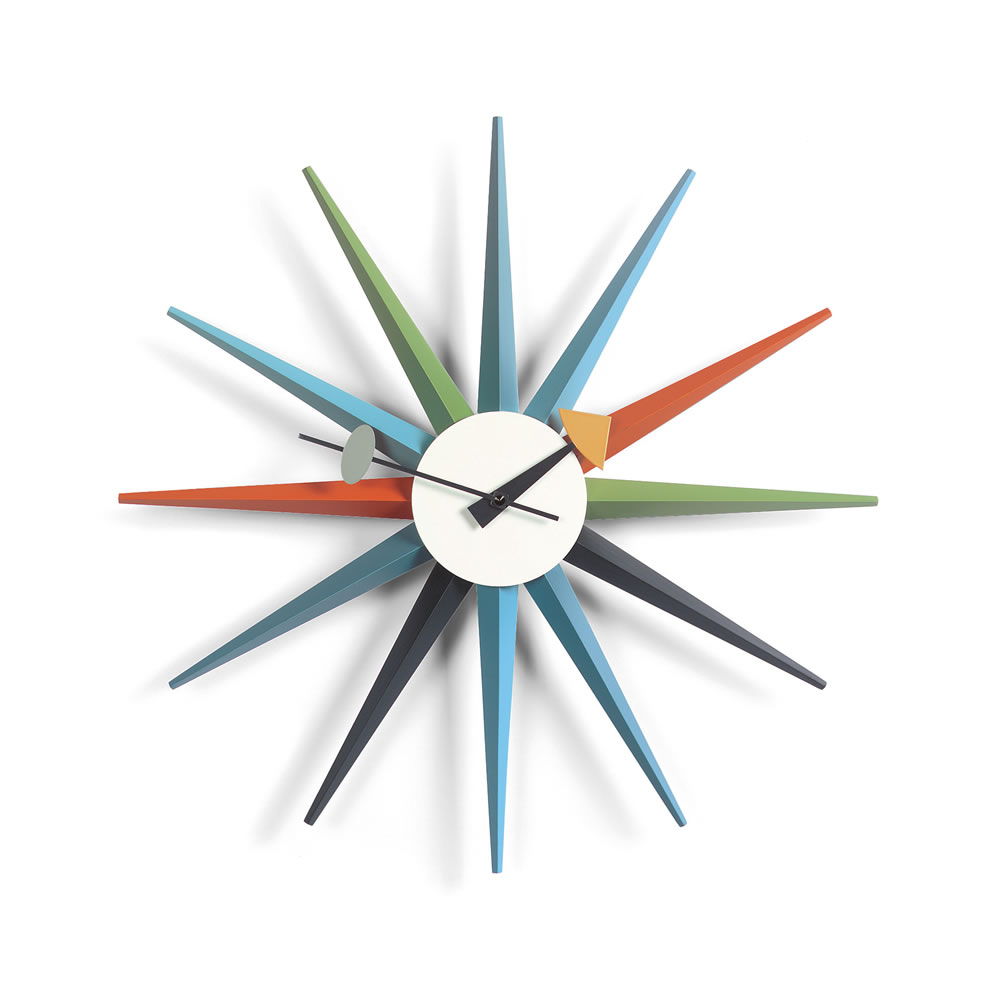 Sunburst Clock mehrfarbig