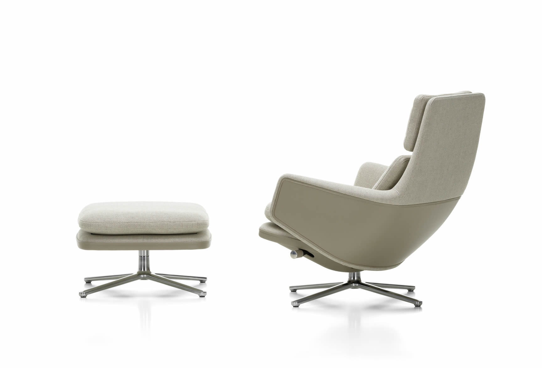 Grand Relax Sessel Stoff mit Leder Forte Dekor