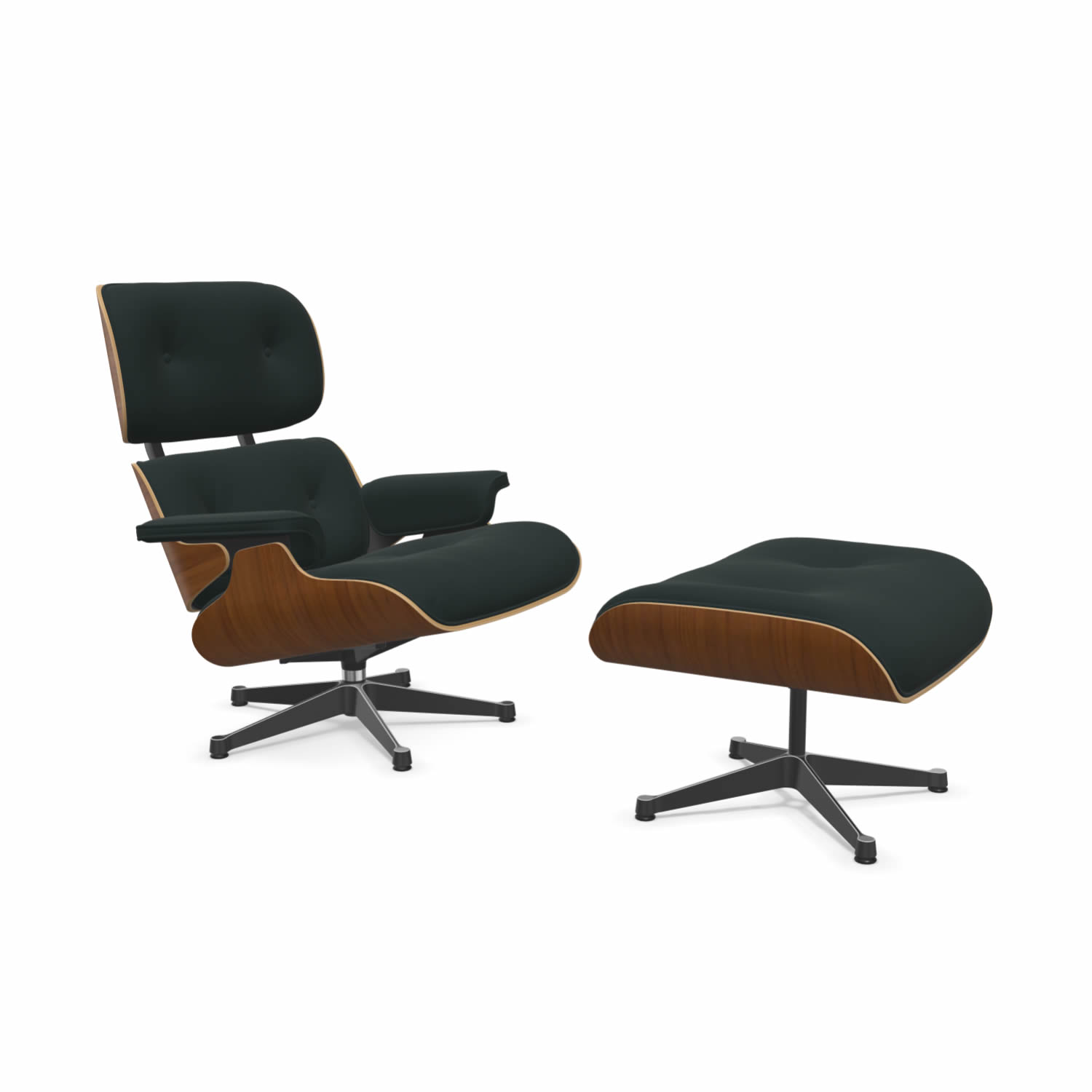 Eames Lounge Chair Nussbaum natur Stoff Calma