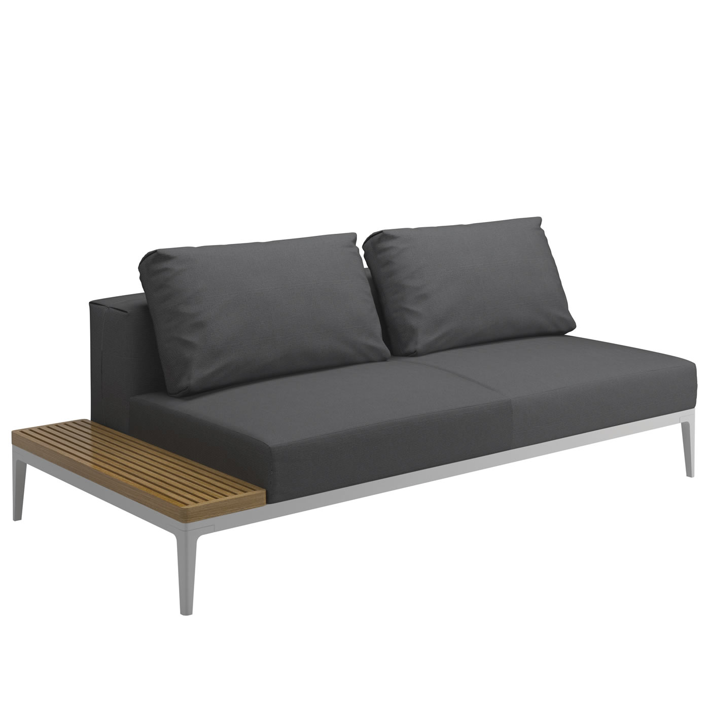 Grid Lounge Endelement links/rechts mit Teakablage