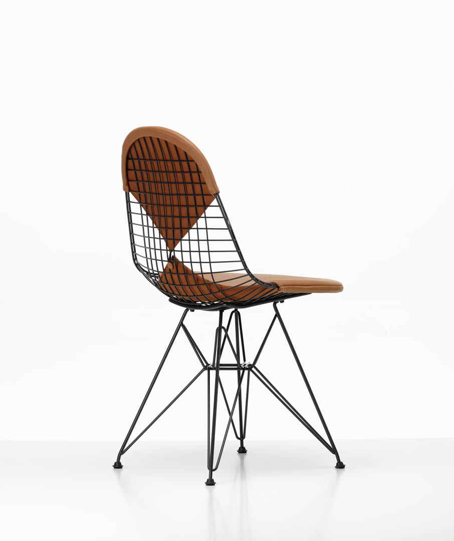 Wire Chair DKR 2 in Leder Premium F