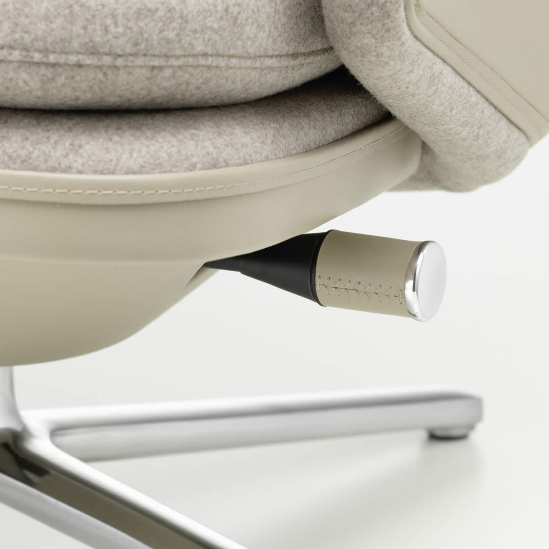 Grand Relax Sessel Stoff mit Leder Forte Dekor