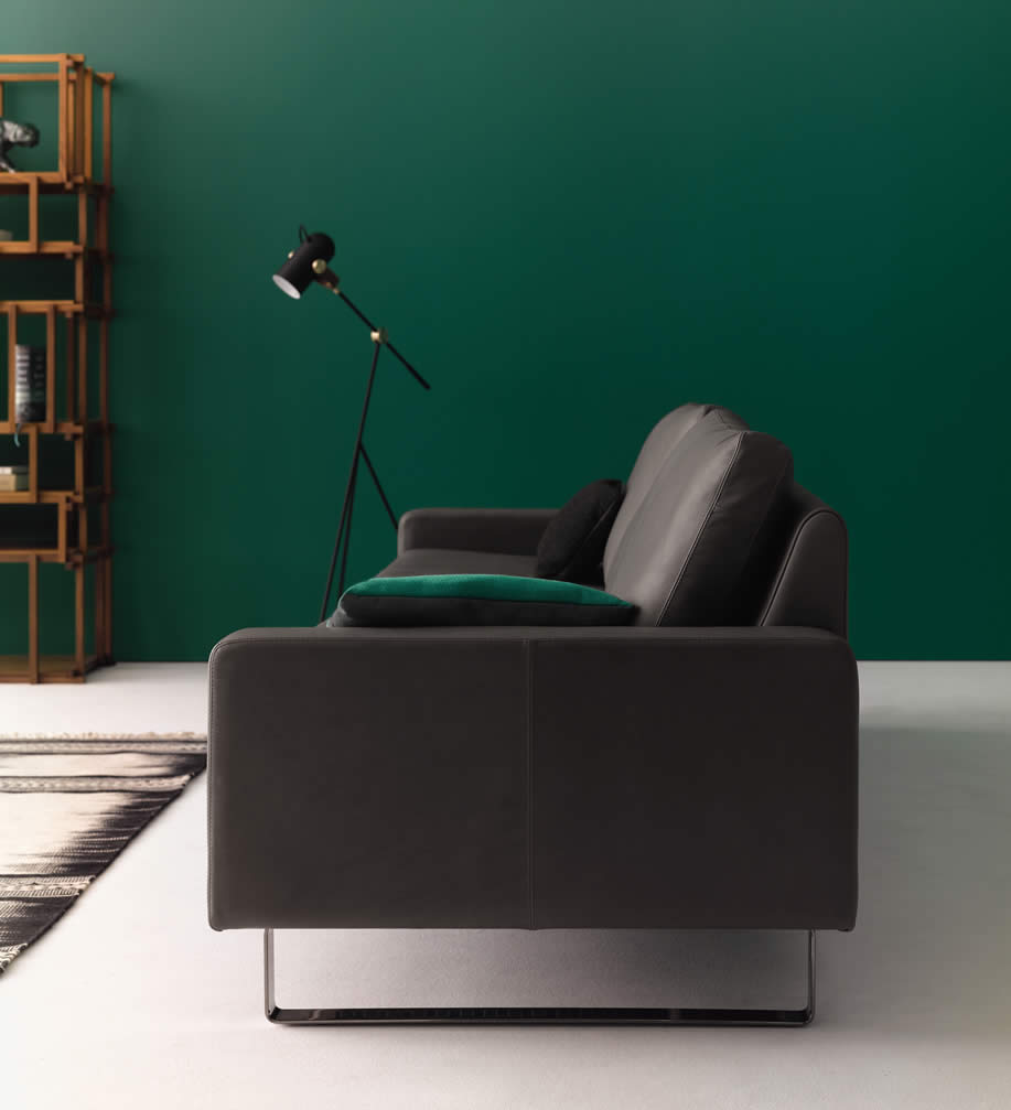 CONSETA Sofa 2 Sitzer Semi-Leder schwarz