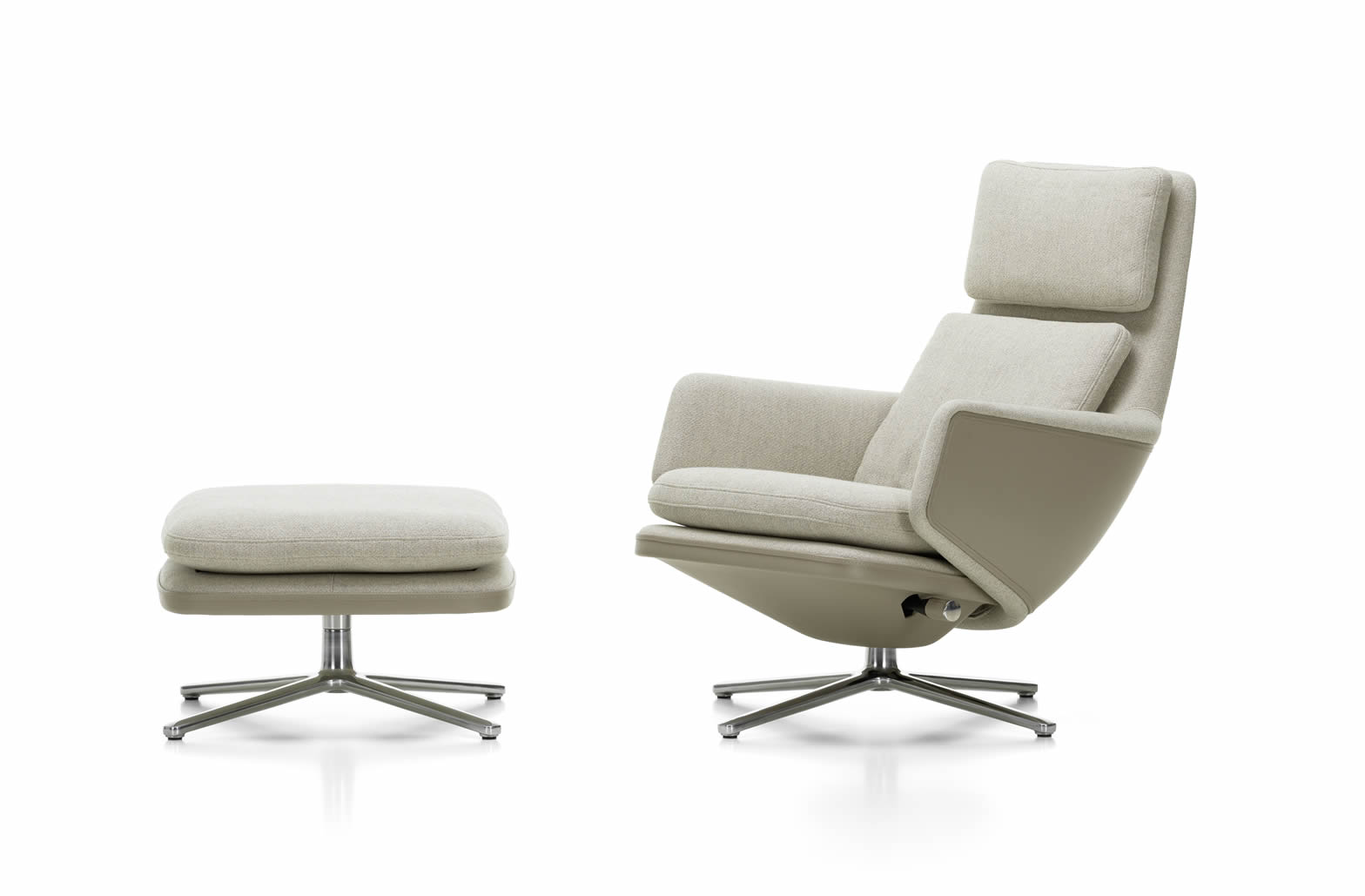 Grand Relax Sessel Stoff mit Leder Forte Dekor