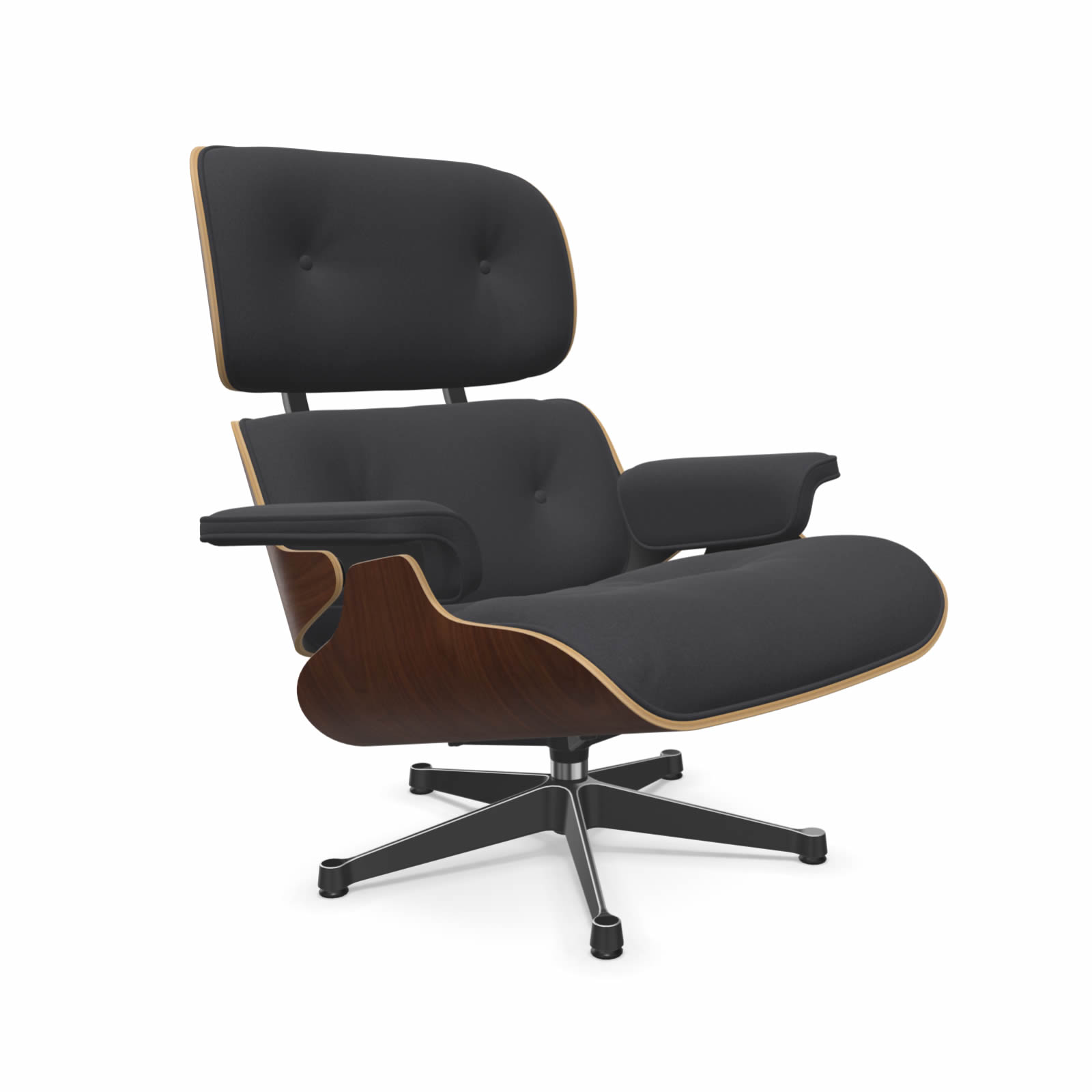 Eames Lounge Chair Nussbaum dunkel Stoff Calma