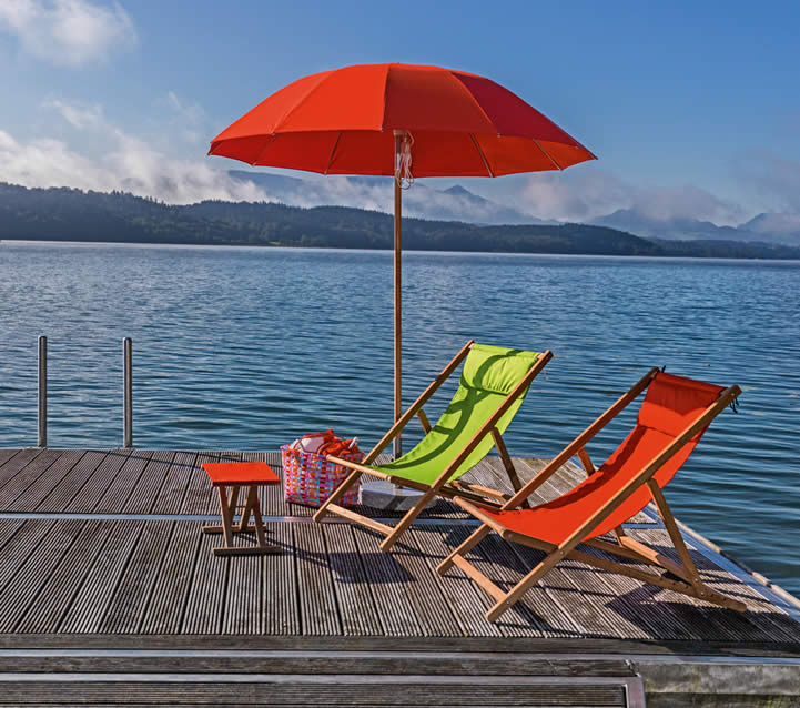 Pagodenschirm mit Bodenplatte