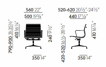 vitra-aluminium-chair-ea-132-abmessungen