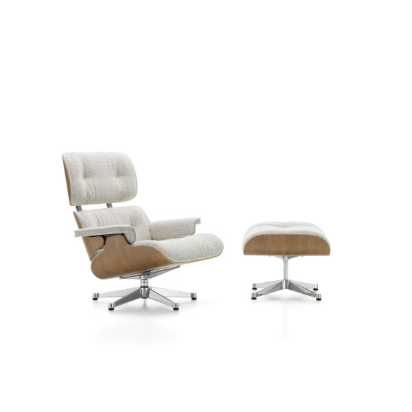 Eames Lounge Chair mit Ottoman Kirschbaum Stoff Nubia