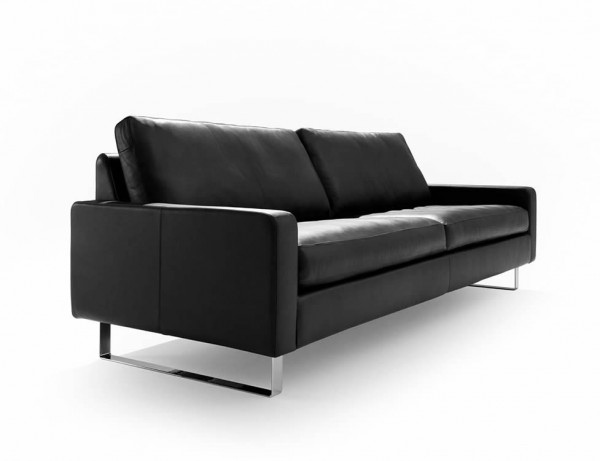 CONSETA Sofa 2 Sitzer Semi-Leder schwarz
