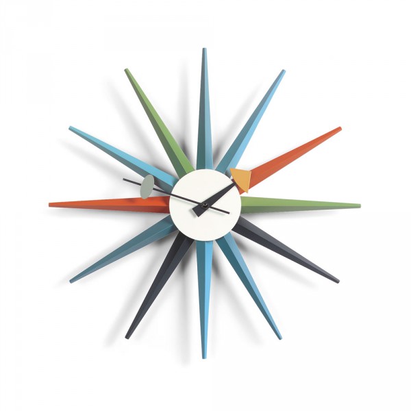 Sunburst Clock mehrfarbig