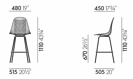 vitra-eames-wire-stool-medium-abmessungen