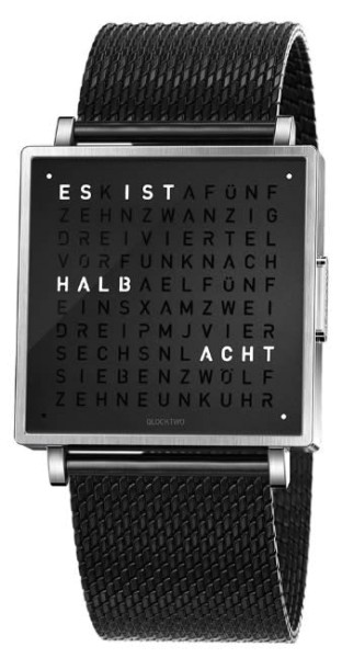 Armbanduhr "BLACK COLLECTION" Milanaise Armband