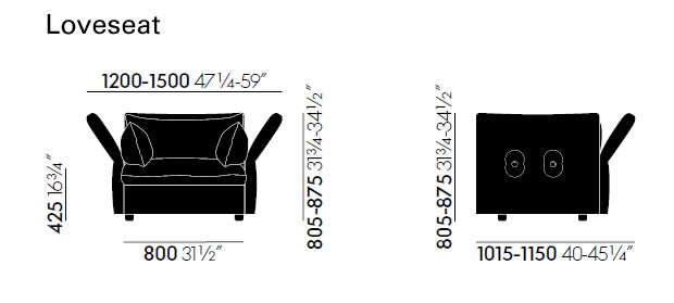 vitra-mariposa-lovseat-abmessungen