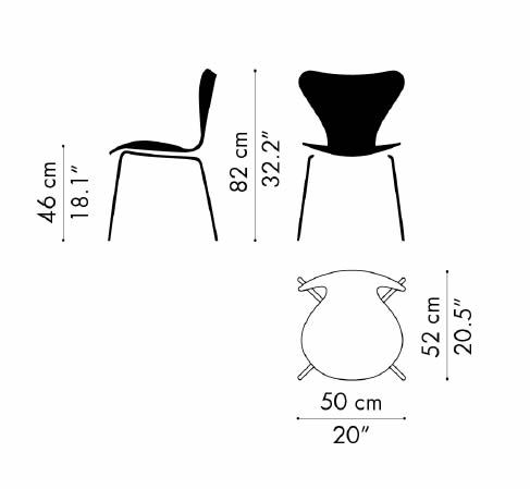 fritz-hansen-serie-7-stuhl-3107-abmessungen