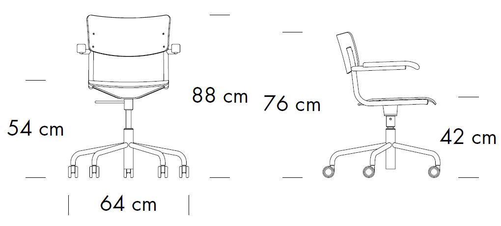 thonet-s43FDR-abmessungen