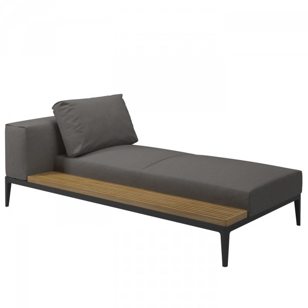 Grid Lounge Chaiselongue links/rechts mit Teakablage