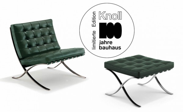 Barcelona Sessel mit Hocker Limited 100 Jahre Bauhaus Edition