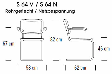 thonet-s-64-v-r-abmessungen